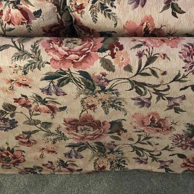 Lot 86- Extra Long Tapestry Covered Sofa
