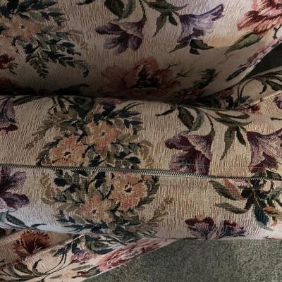 Lot 86- Extra Long Tapestry Covered Sofa