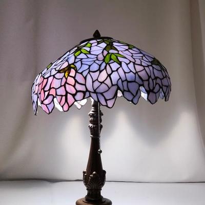 Lot 87- Lavendar Tiffany Style Lamp