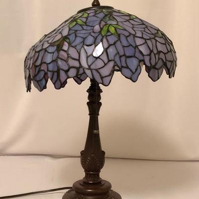 Lot 87- Lavendar Tiffany Style Lamp