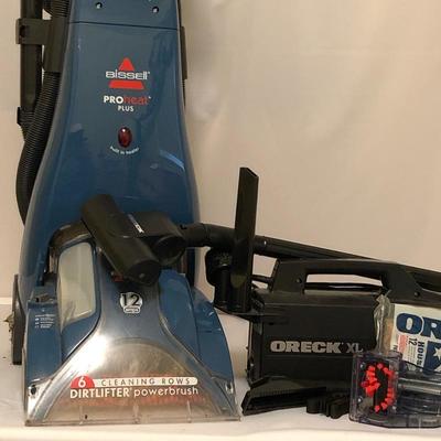 Lot 90- Oreck XL Vacuum with Bissel Pro Heat Plus