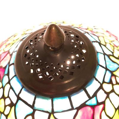 Lot 91- Tiffany Style Mushroom Lamp
