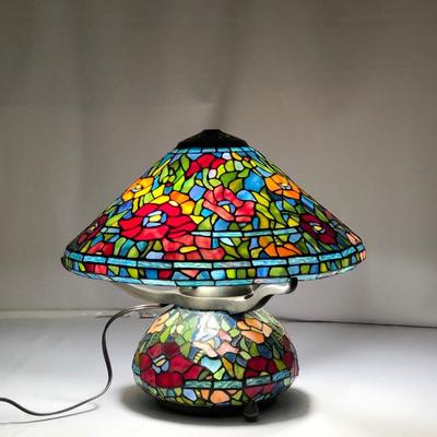 Lot 91- Tiffany Style Mushroom Lamp