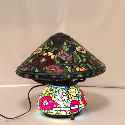 Lot 91- Tiffany Style Mushroom Lamp