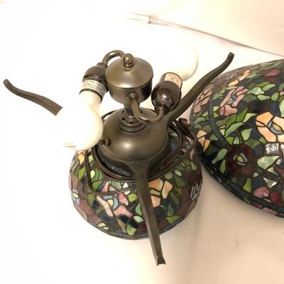 Lot 91- Tiffany Style Mushroom Lamp
