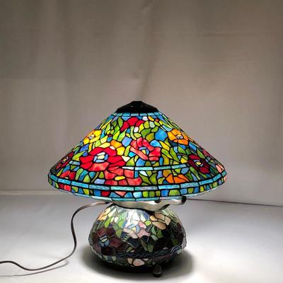 Lot 91- Tiffany Style Mushroom Lamp