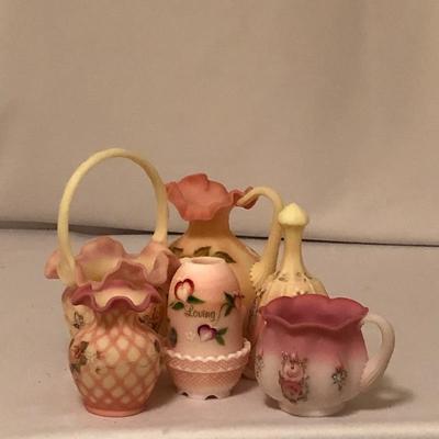 Lot 93- Fenton Pink Milk Glass