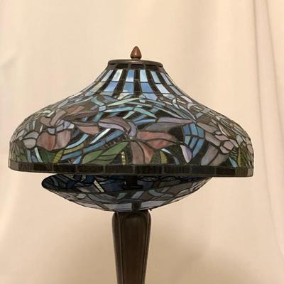 Lot 96- Double Shade Tiffany Style Lamp