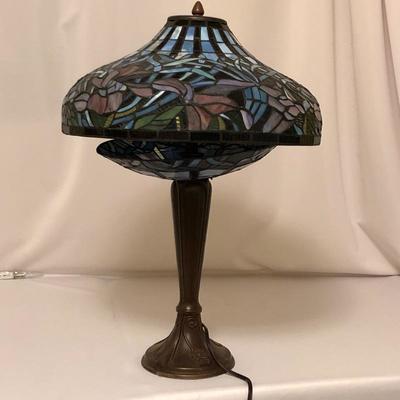 Lot 96- Double Shade Tiffany Style Lamp