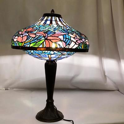 Lot 96- Double Shade Tiffany Style Lamp