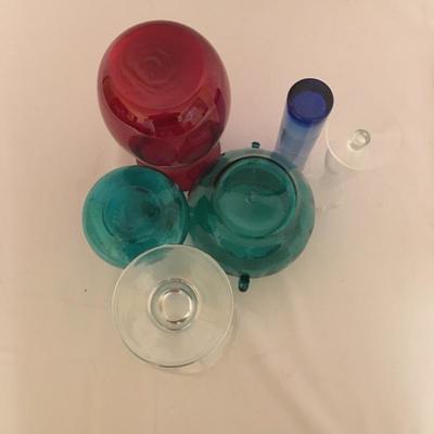 Lot 104 - Colored Glass Vases