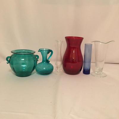 Lot 104 - Colored Glass Vases