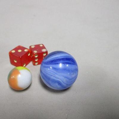 Lot 152 - Dice - Marbles - Whistle - Football- Rings