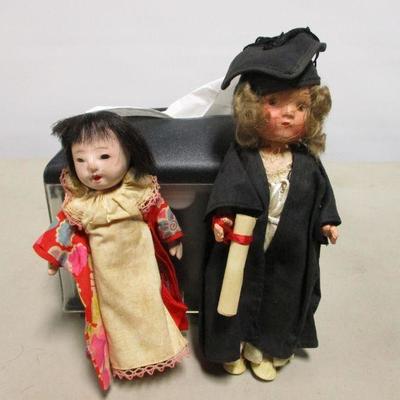 Lot 163 - Vintage Graduation & Asian Dolls