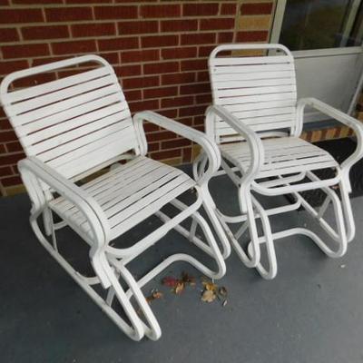 Set of Metal Out Door Patio Glider Chairs