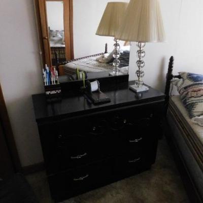 Solid Wood Three Drawer Dresser with Mirror (No Contents) 41