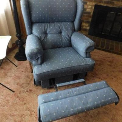 Upholstered Recliner Rocker Chair