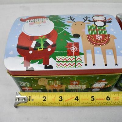 6 Christmas Gift Box Tins - New