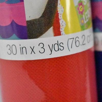 2 Oly-Fun 10 Yard Bolts Multipurpose Material, 3 yards Red & 3 yards Blue - New