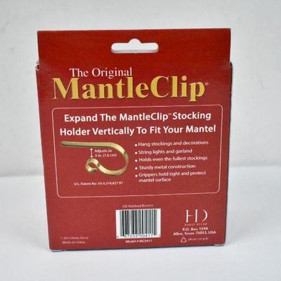 Mantel Clips for Stockings/Lights/Garland/etc. Box of 4, Oil Rubbed Bronze - New