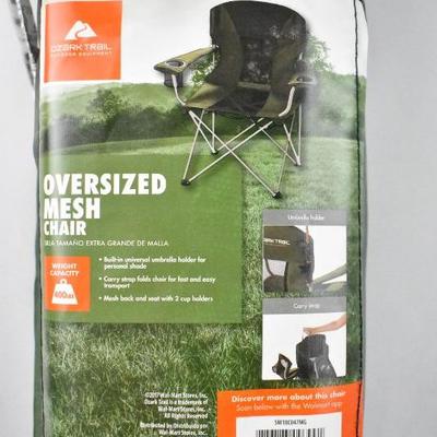 Ozark Trail Oversize Mesh Quad Camping Chair, Dark Green - New