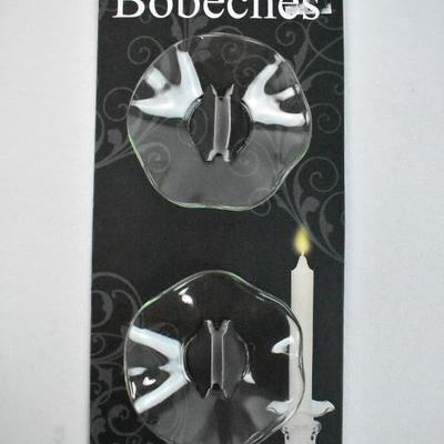 Candle Wax Catcher Rings: Glass Bobeches, 3 Sets of 2 = 6 Total - New