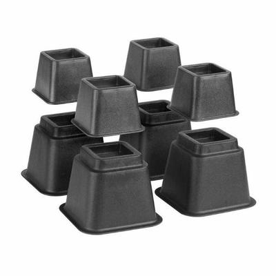 Black Bed Risers, Set of 8 - New