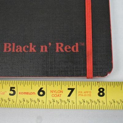 Qty 2 Black n' Red Flexible Cover Notebook, Large, Black, 72 Ruled Sheets - New