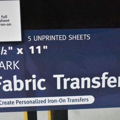 Avery Printable T-Shirt Transfers Dark Fabrics, Inkjet, 15 Sheets Total - New