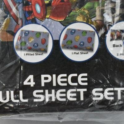 Marvel Avengers Fight Club Super Soft Bedding Sheet Set, Full Size, 4 pc - New