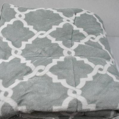 Comfort Classics Alston Reversible Plush Comforter & 2 Shams, Full/Queen - New