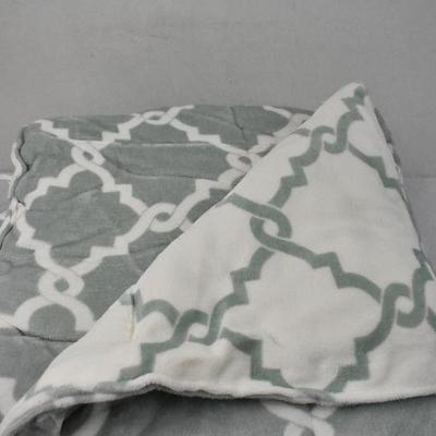 Comfort Classics Alston Reversible Plush Comforter & 2 Shams, Full/Queen - New