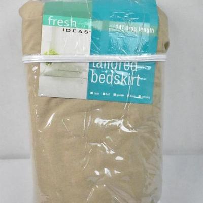 Tailored Bed Skirt, King Size, Tan, Open Package - New