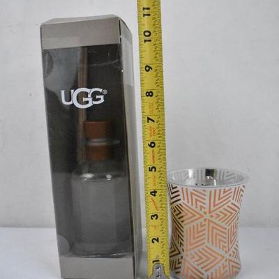 UGG Reed Diffuser White Sands & WoodWick Crackling Candle White Teak 9.7oz - New