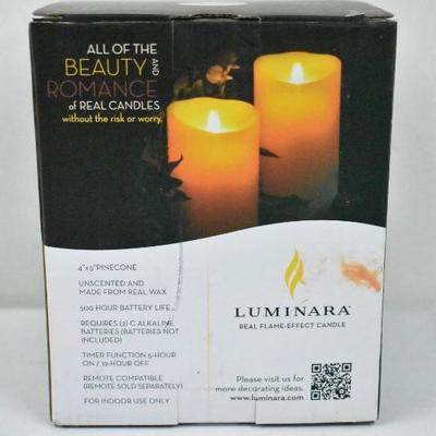 Pinecone Luminara Real Flame-Effect Candle, Unscented - New