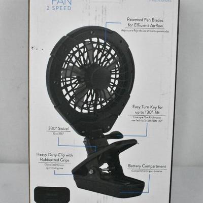 O2COOL 5-Inch Battery Operated Clip Fan - New
