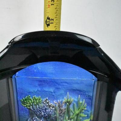 Aqua Terra 2 Gallon with 3D Coral Background, Black - New