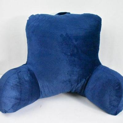 Mainstays Micro Mink Plush Backrest Lounger Pillow, Indigo Blue - New
