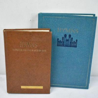 2 LDS Hymn Books: Brown 1948 & Blue 1985