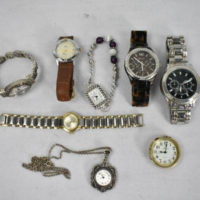 8 Watch Pieces: 6 Watches, 1 Watch Face, and 1 Watch Necklace