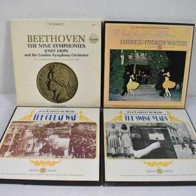 16 LP Records in 4 Boxed Sets: Beethoven -to-The Swing Years