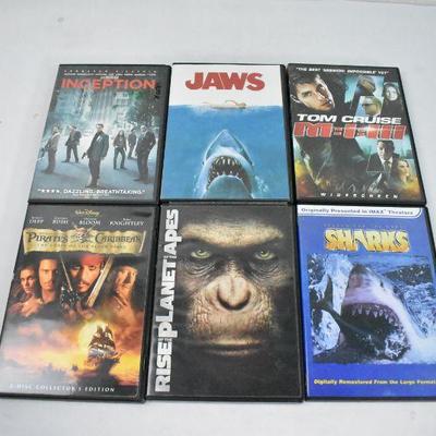 6 Action Movies on DVD: Inception -to- Sharks