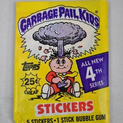 1986 Unopened Pack of Garbage Pail Kids Sticker Cards 4th Series. New Old Stock