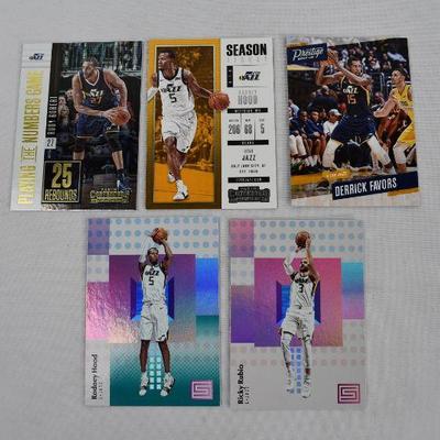 5 NBA Utah Jazz Basketball Cards 2018: Gobert, Hood (2), Rubio, Favors
