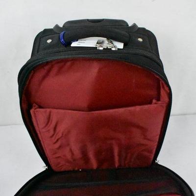 Case Logic Carry On Suitcase, Black w/ Red Interior, Telescoping Handle & Wheels