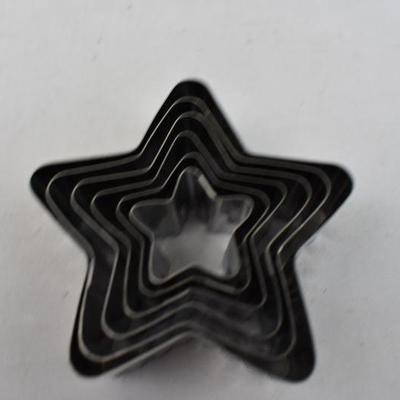 6pc Wilton Cookie Cutters, Star Shaped, marked A-F