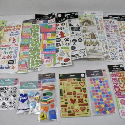 Large Lot Scrapbooking Stickers (20 packages) - New