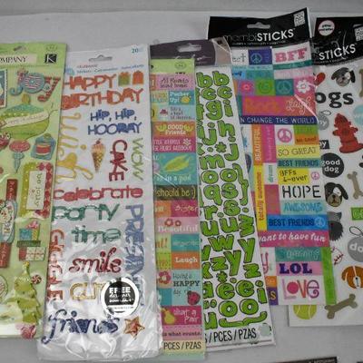 Large Lot Scrapbooking Stickers (20 packages) - New
