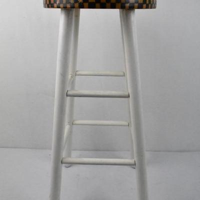 Tall Kitchen Stool with Hand Painted Top