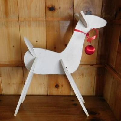 Hand Crafted Solid Wood Pine Animal (Deer?)